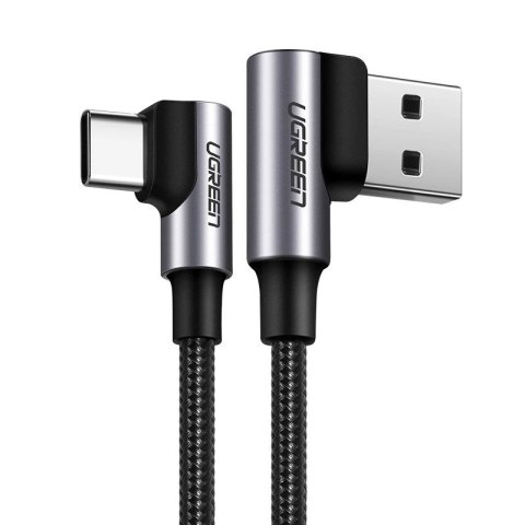 Ugreen kątowy kabel przewód USB - USB Typ C Quick Charge 3.0 QC3.0 3 A 2 m szary (US176 20857) Ugreen kątowy kabel przewód USB - USB Typ C Quick Charge 3.0 QC3.0 3 A 2 m szary (US176 20857)