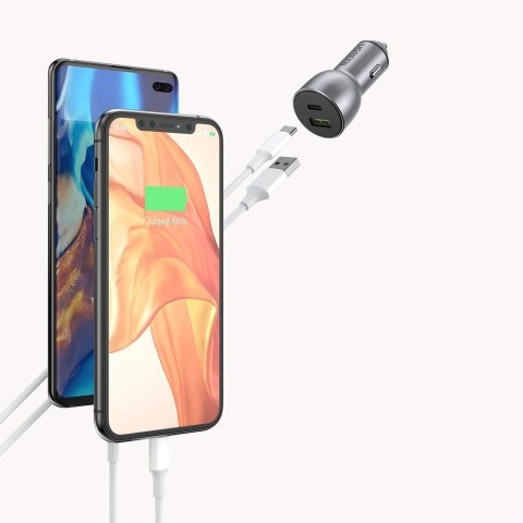 Ugreen ładowarka samochodowa USB / USB Typ C Quick Charge 3.0 Power Delivery 36 W 3 A szary (CD213 60980) Ugreen ładowarka samochodowa USB / USB Typ C Quick Charge 3.0 Power Delivery 36 W 3 A szary (CD213 60980)