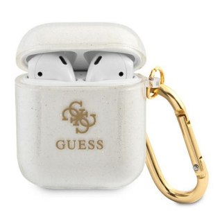 Guess etui do AirPods GUA2UCG4GT przeźroczyste Glitter Collection
