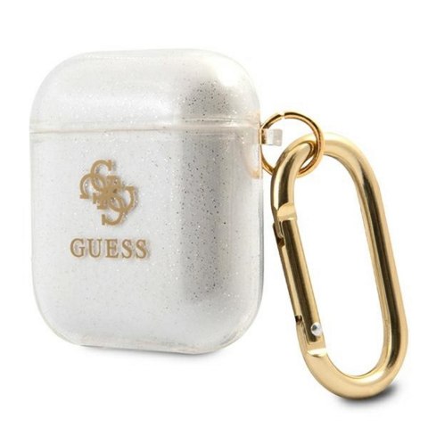 Guess etui do AirPods GUA2UCG4GT przeźroczyste Glitter Collection