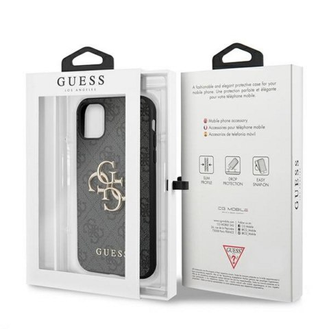 Guess nakładka do iPhone 11 GUHCN614GMGGR szara hard case 4G Big Metal Logo Guess nakładka do iPhone 11 GUHCN614GMGGR szara hard case 4G Big Metal Logo