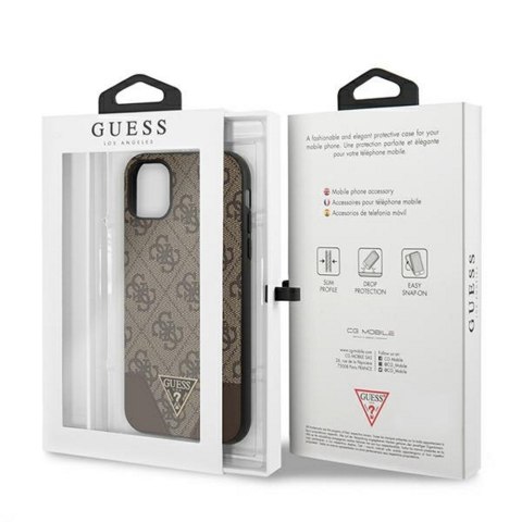 Guess nakładka do iPhone 11 GUHCN61PU4GHBR brązowa hard case 4G Triangle Collection Guess nakładka do iPhone 11 GUHCN61PU4GHBR brązowa hard case 4G Triangle Collection