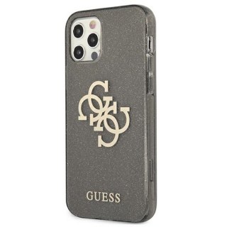 Guess nakładka do iPhone 12 Pro Max 6,7" GUHCP12LPCUGL4GBK czarna hard case Glitter 4G Big Logo