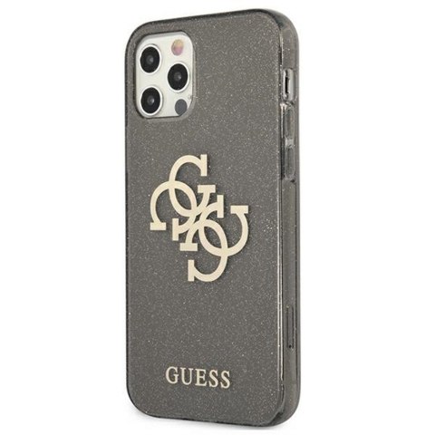 Guess nakładka do iPhone 12 Pro Max 6,7" GUHCP12LPCUGL4GBK czarna hard case Glitter 4G Big Logo