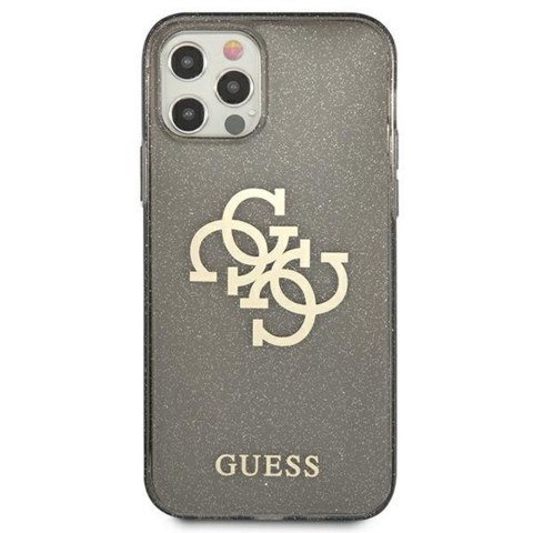 Guess nakładka do iPhone 12 Pro Max 6,7" GUHCP12LPCUGL4GBK czarna hard case Glitter 4G Big Logo