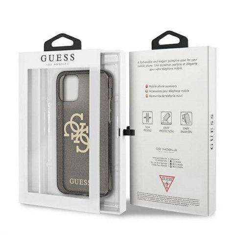 Guess nakładka do iPhone 12 Pro Max 6,7" GUHCP12LPCUGL4GBK czarna hard case Glitter 4G Big Logo