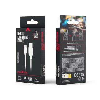 Maxlife kabel USB - Lightning 0,5 m 2A biały
