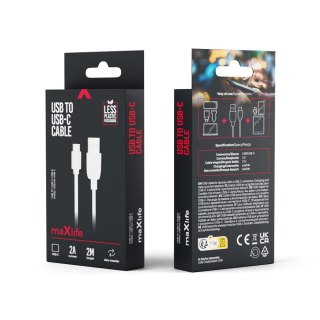 Maxlife kabel USB - USB-C 2,0 m 2A biały