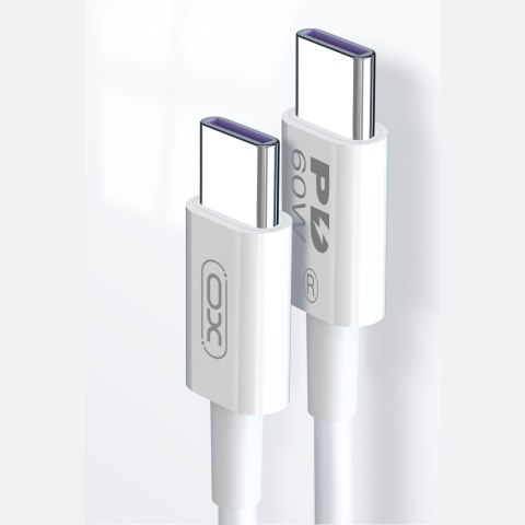XO kabel NB-Q190A PD USB-C - USB-C 1,0m 60W biały XO kabel NB-Q190A PD USB-C - USB-C 1,0m 60W biały