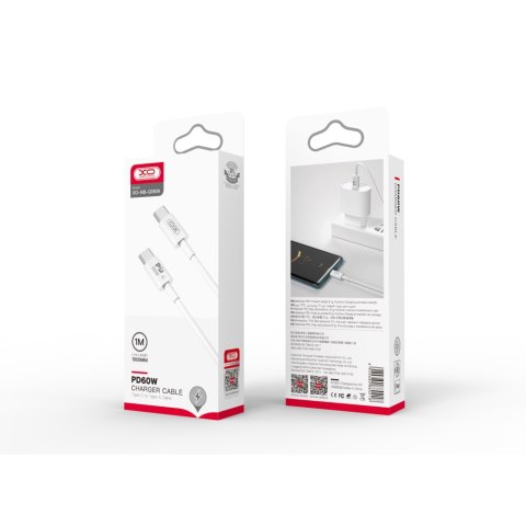 XO kabel NB-Q190A PD USB-C - USB-C 1,0m 60W biały XO kabel NB-Q190A PD USB-C - USB-C 1,0m 60W biały