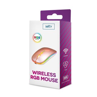 Setty mysz bezprzewodowa RGB rose gold