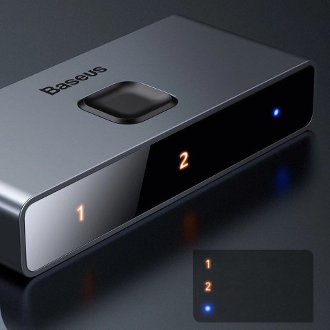 Baseus dwukierunkowy przełącznik rozdzielacz splitter switcher HDMI - 2x HDMI 4K / 30 Hz szary (CAHUB-BC0G) Baseus dwukierunkowy przełącznik rozdzielacz splitter switcher HDMI - 2x HDMI 4K / 30 Hz szary (CAHUB-BC0G)
