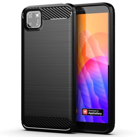 Carbon Case elastyczne etui pokrowiec Huawei Y5p czarny Carbon Case elastyczne etui pokrowiec Huawei Y5p czarny