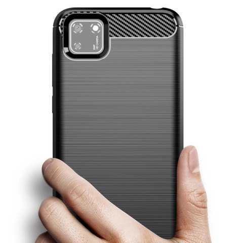 Carbon Case elastyczne etui pokrowiec Huawei Y5p czarny Carbon Case elastyczne etui pokrowiec Huawei Y5p czarny