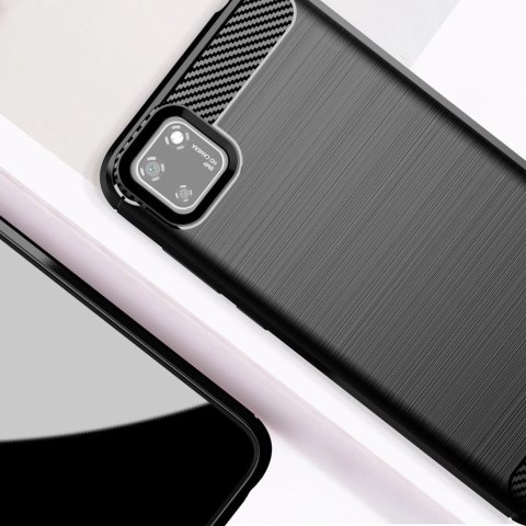 Carbon Case elastyczne etui pokrowiec Huawei Y5p czarny Carbon Case elastyczne etui pokrowiec Huawei Y5p czarny
