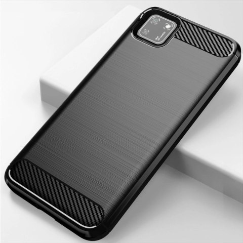 Carbon Case elastyczne etui pokrowiec Huawei Y5p czarny Carbon Case elastyczne etui pokrowiec Huawei Y5p czarny