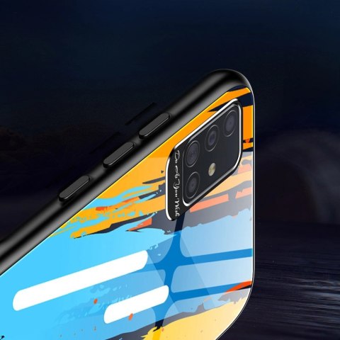 Color Glass Case etui pokrowiec nakładka ze szkła hartowanego z osłoną na aparat Samsung Galaxy A71 pattern 1
