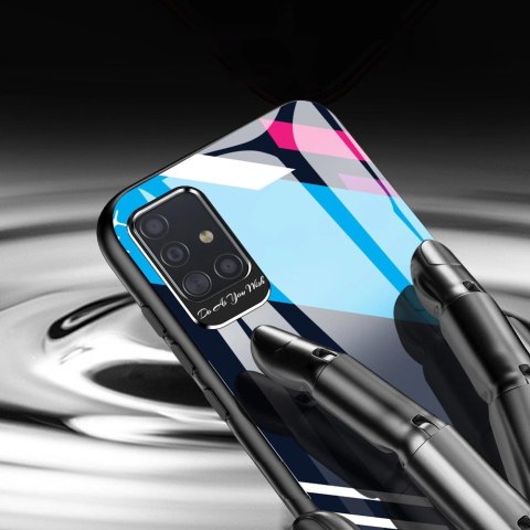 Color Glass Case etui pokrowiec nakładka ze szkła hartowanego z osłoną na aparat Samsung Galaxy A71 pattern 1