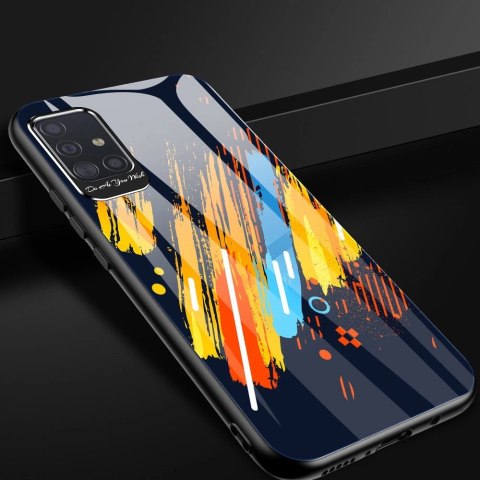 Color Glass Case etui pokrowiec nakładka ze szkła hartowanego z osłoną na aparat Samsung Galaxy A71 pattern 1
