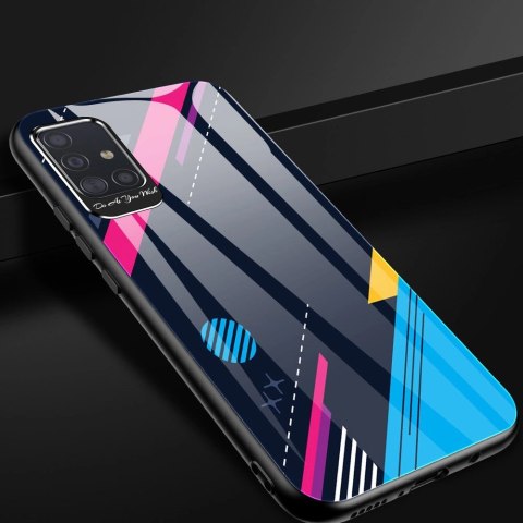 Color Glass Case etui pokrowiec nakładka ze szkła hartowanego z osłoną na aparat Samsung Galaxy A71 pattern 1