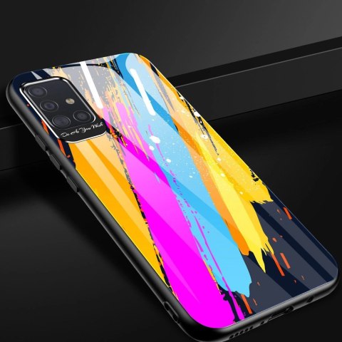 Color Glass Case etui pokrowiec nakładka ze szkła hartowanego z osłoną na aparat Samsung Galaxy A71 pattern 1