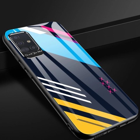 Color Glass Case etui pokrowiec nakładka ze szkła hartowanego z osłoną na aparat Samsung Galaxy A71 pattern 1