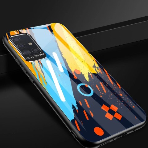 Color Glass Case etui pokrowiec nakładka ze szkła hartowanego z osłoną na aparat Samsung Galaxy A71 pattern 1