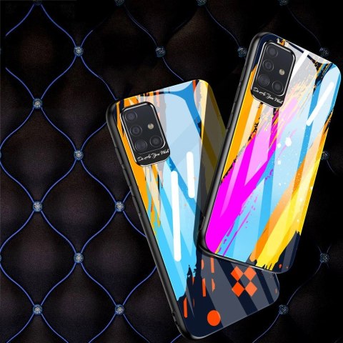 Color Glass Case etui pokrowiec nakładka ze szkła hartowanego z osłoną na aparat Samsung Galaxy A71 pattern 1