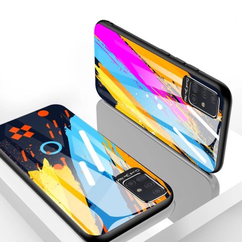 Color Glass Case etui pokrowiec nakładka ze szkła hartowanego z osłoną na aparat Samsung Galaxy A71 pattern 1