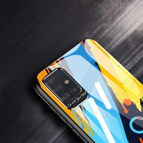 Color Glass Case etui pokrowiec nakładka ze szkła hartowanego z osłoną na aparat Samsung Galaxy A71 pattern 1