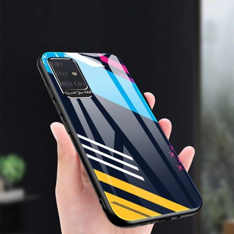Color Glass Case etui pokrowiec nakładka ze szkła hartowanego z osłoną na aparat Samsung Galaxy A71 pattern 1