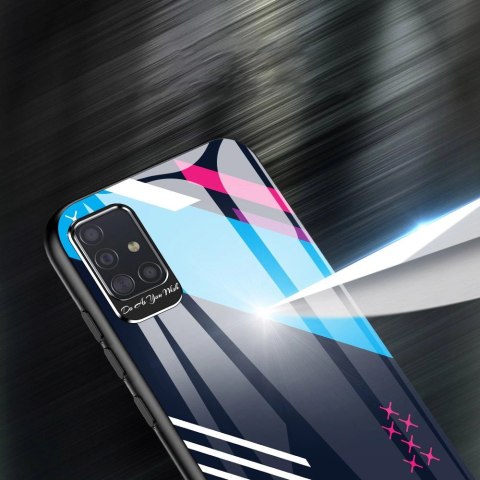 Color Glass Case etui pokrowiec nakładka ze szkła hartowanego z osłoną na aparat Samsung Galaxy A71 pattern 1