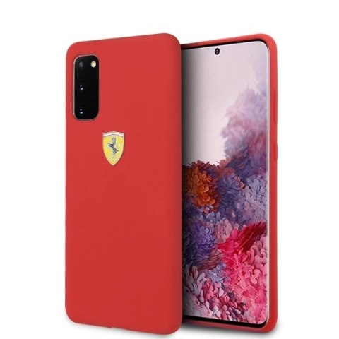 Etui Ferrari Silicone na Samsung Galaxy S20 - czerwone Etui Ferrari Silicone na Samsung Galaxy S20 - czerwone