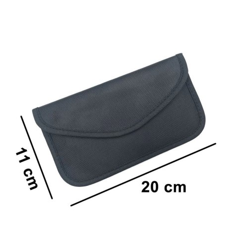 Etui antykradzieżowe na klucze samochodowe telefon blokujące fale radiowe Faraday Box klatka Faradaya 20 cm x 11 cm czarny Etui antykradzieżowe na klucze samochodowe telefon blokujące fale radiowe Faraday Box klatka Faradaya 20 cm x 11 cm czarny