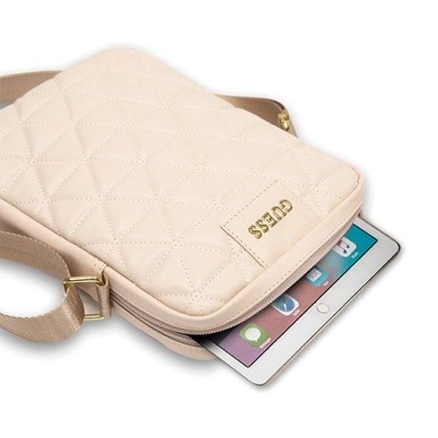 Torba Guess Quilted na tablet 10" - różowa