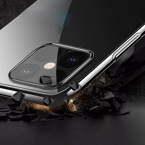 Clear Color case żelowy pokrowiec etui z metaliczną ramką iPhone 12 mini czarny Clear Color case żelowy pokrowiec etui z metaliczną ramką iPhone 12 mini czarny