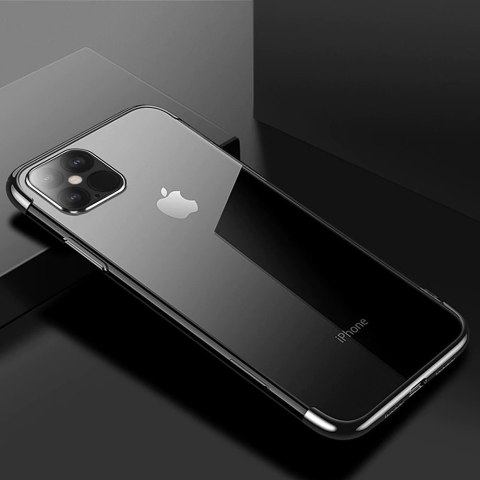 Clear Color case żelowy pokrowiec etui z metaliczną ramką iPhone 12 mini czarny Clear Color case żelowy pokrowiec etui z metaliczną ramką iPhone 12 mini czarny