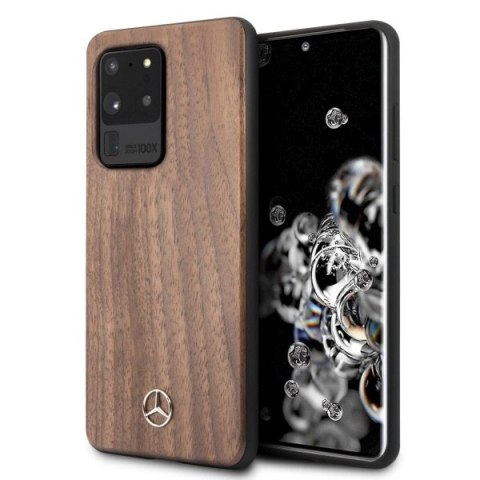 Etui Mercedes Wood Line Walnut na Samsung Galaxy S20 Ultra - brązowe Etui Mercedes Wood Line Walnut na Samsung Galaxy S20 Ultra - brązowe