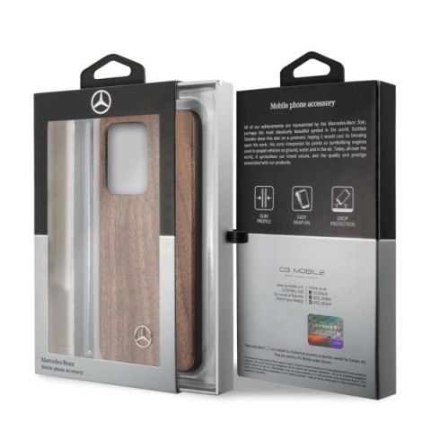 Etui Mercedes Wood Line Walnut na Samsung Galaxy S20 Ultra - brązowe Etui Mercedes Wood Line Walnut na Samsung Galaxy S20 Ultra - brązowe