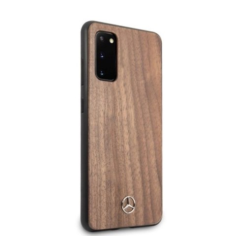 Etui Mercedes Wood Line Walnut na Samsung Galaxy S20 - brązowe Etui Mercedes Wood Line Walnut na Samsung Galaxy S20 - brązowe