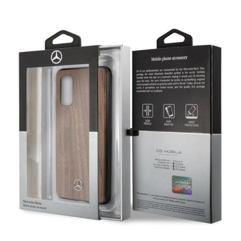 Etui Mercedes Wood Line Walnut na Samsung Galaxy S20 - brązowe Etui Mercedes Wood Line Walnut na Samsung Galaxy S20 - brązowe