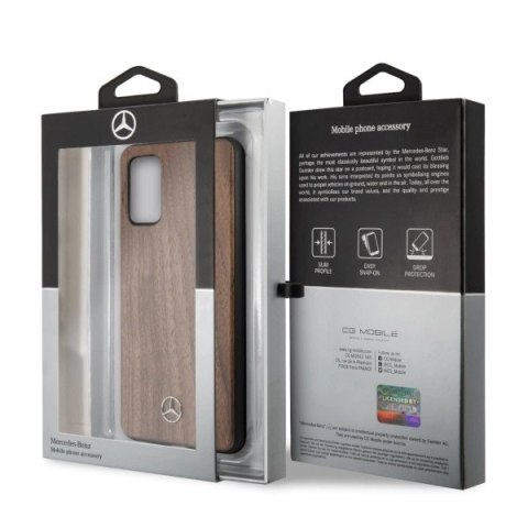 Etui Mercedes Wood Line Walnut na Samsung Galaxy S20+ - brązowe Etui Mercedes Wood Line Walnut na Samsung Galaxy S20+ - brązowe