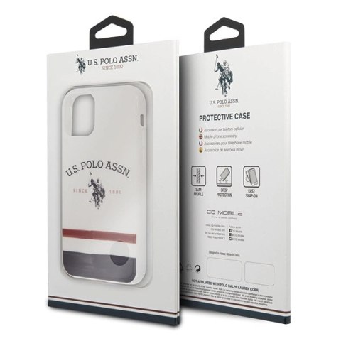 Etui U.S. Polo Assn. Tricolor Pattern Collection na iPhone 11 Pro - białe