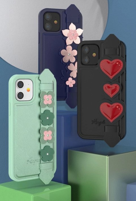 Kingxbar Sweet Series żelowe etui ozdobione oryginalnymi Kryształami Swarovskiego z podstawką iPhone 12 Pro / iPhone 12 zielony Kingxbar Sweet Series żelowe etui ozdobione oryginalnymi Kryształami Swarovskiego z podstawką iPhone 12 Pro / iPhone 12 zielony