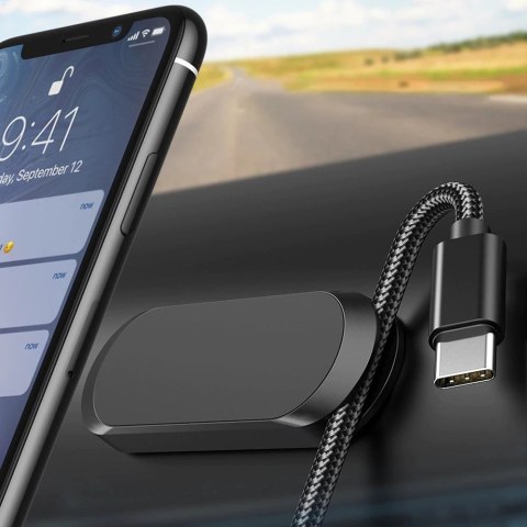 Samoprzylepny magnetyczny uchwyt samochodowy na deskę rozdzielczą czarny Samoprzylepny magnetyczny uchwyt samochodowy na deskę rozdzielczą czarny