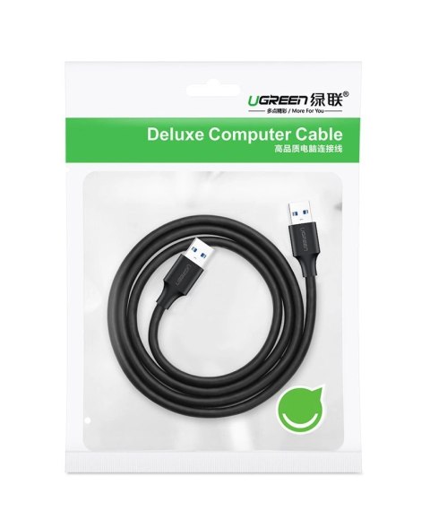 Ugreen kabel przewód USB 2.0 (męski) - USB 2.0 (męski) 1 m czarny (US128 10309) Ugreen kabel przewód USB 2.0 (męski) - USB 2.0 (męski) 1 m czarny (US128 10309)
