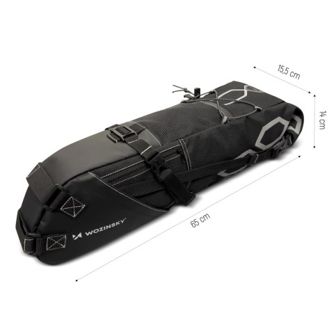 Wozinsky pojemna torba rowerowa pod siodełko torba podsiodłowa duża 12 l czarny (WBB9BK) Wozinsky pojemna torba rowerowa pod siodełko torba podsiodłowa duża 12 l czarny (WBB9BK)