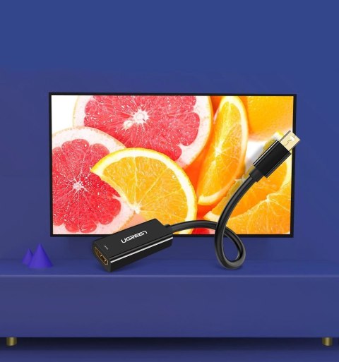 Adapter Ugreen MD112 10460 mini DisplayPort (męski) / HDMI (żeński) FHD 1080p - biały Adapter Ugreen MD112 10460 mini DisplayPort (męski) / HDMI (żeński) FHD 1080p - biały