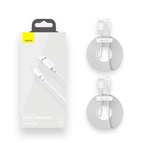 Baseus 2x kabel USB - Lightning szybkie ładowanie Power Delivery 1,5 m biały (TZCALZJ-02) Baseus 2x kabel USB - Lightning szybkie ładowanie Power Delivery 1,5 m biały (TZCALZJ-02)
