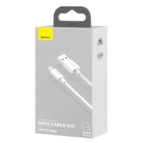 Baseus 2x kabel USB - Lightning szybkie ładowanie Power Delivery 1,5 m biały (TZCALZJ-02) Baseus 2x kabel USB - Lightning szybkie ładowanie Power Delivery 1,5 m biały (TZCALZJ-02)